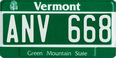VT license plate ANV668