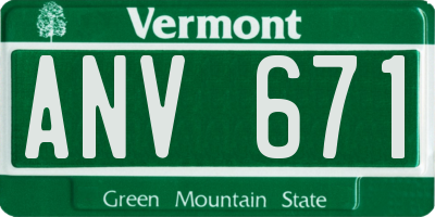 VT license plate ANV671