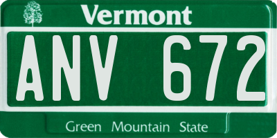 VT license plate ANV672