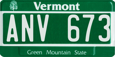 VT license plate ANV673