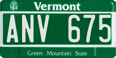 VT license plate ANV675