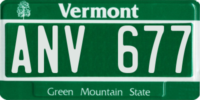 VT license plate ANV677