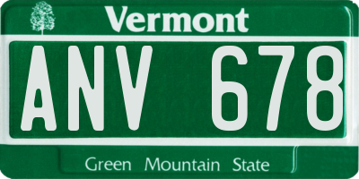 VT license plate ANV678