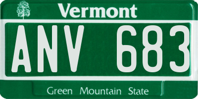VT license plate ANV683