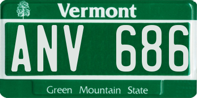 VT license plate ANV686