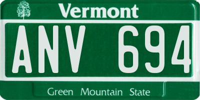 VT license plate ANV694