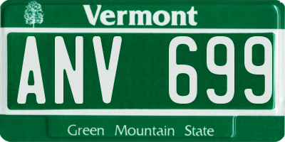 VT license plate ANV699