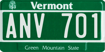 VT license plate ANV701
