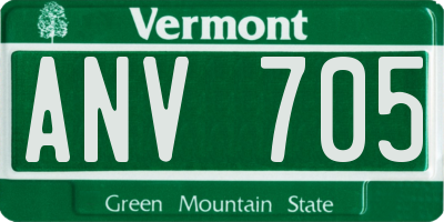 VT license plate ANV705