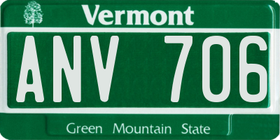 VT license plate ANV706