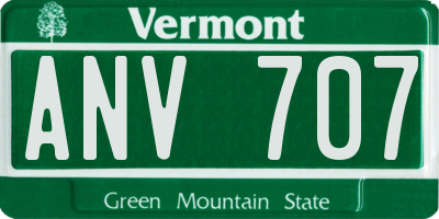 VT license plate ANV707