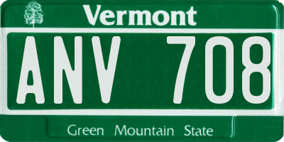 VT license plate ANV708