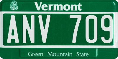 VT license plate ANV709