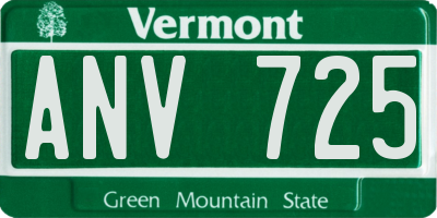 VT license plate ANV725