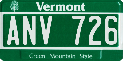 VT license plate ANV726
