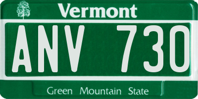 VT license plate ANV730