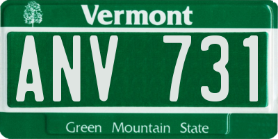 VT license plate ANV731