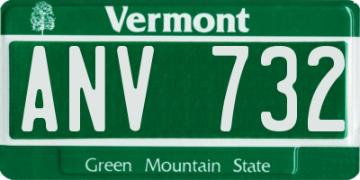 VT license plate ANV732