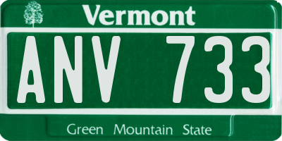 VT license plate ANV733