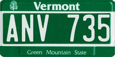 VT license plate ANV735