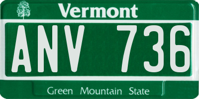 VT license plate ANV736