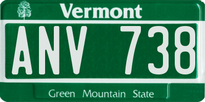 VT license plate ANV738