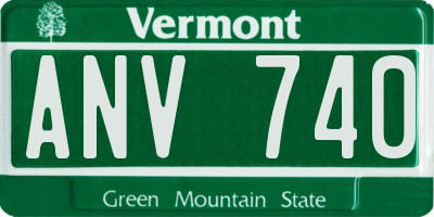 VT license plate ANV740