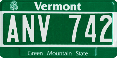 VT license plate ANV742