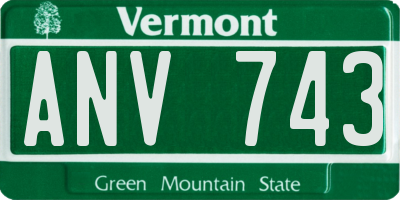 VT license plate ANV743