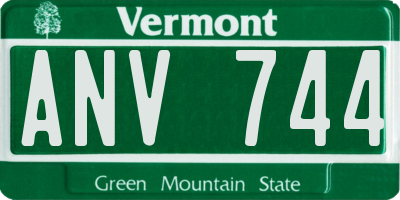 VT license plate ANV744