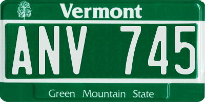 VT license plate ANV745