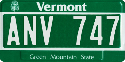 VT license plate ANV747