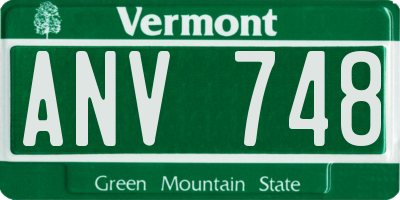 VT license plate ANV748