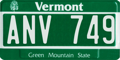 VT license plate ANV749