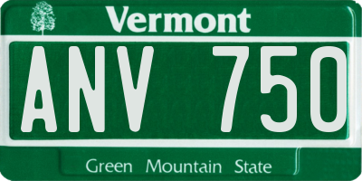 VT license plate ANV750