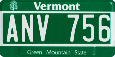 VT license plate ANV756