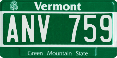 VT license plate ANV759