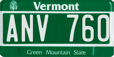 VT license plate ANV760