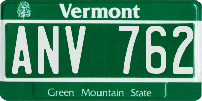 VT license plate ANV762