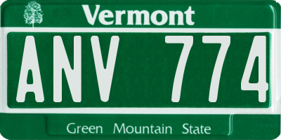 VT license plate ANV774