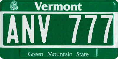 VT license plate ANV777