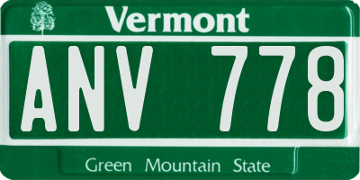 VT license plate ANV778