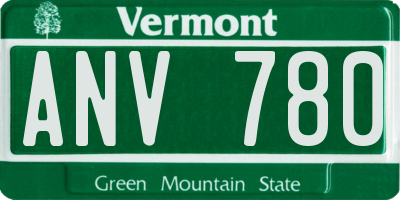 VT license plate ANV780