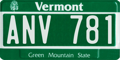 VT license plate ANV781