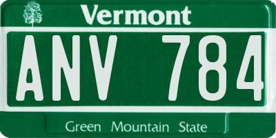 VT license plate ANV784