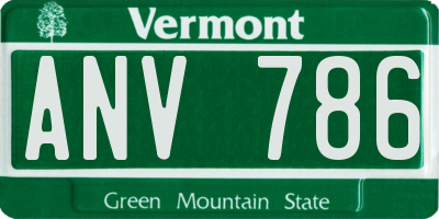 VT license plate ANV786