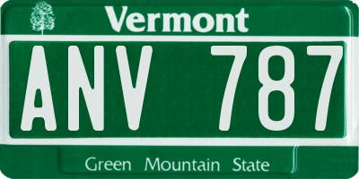 VT license plate ANV787