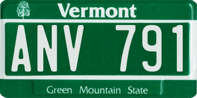 VT license plate ANV791