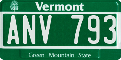 VT license plate ANV793