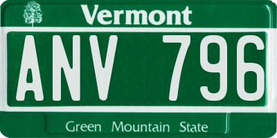 VT license plate ANV796